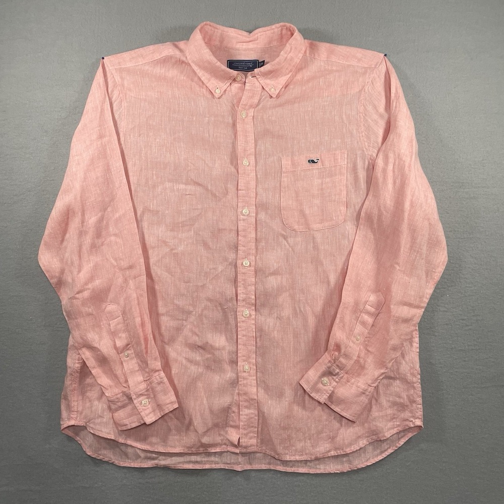 Vineyard‎ Vines Linen Button Down Regular Fit Shirt Size XL